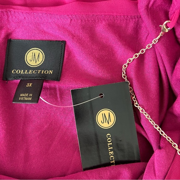 NEW! JM Collection Fuchsia Dressy Top Sz 3X - Picture 2 of 11